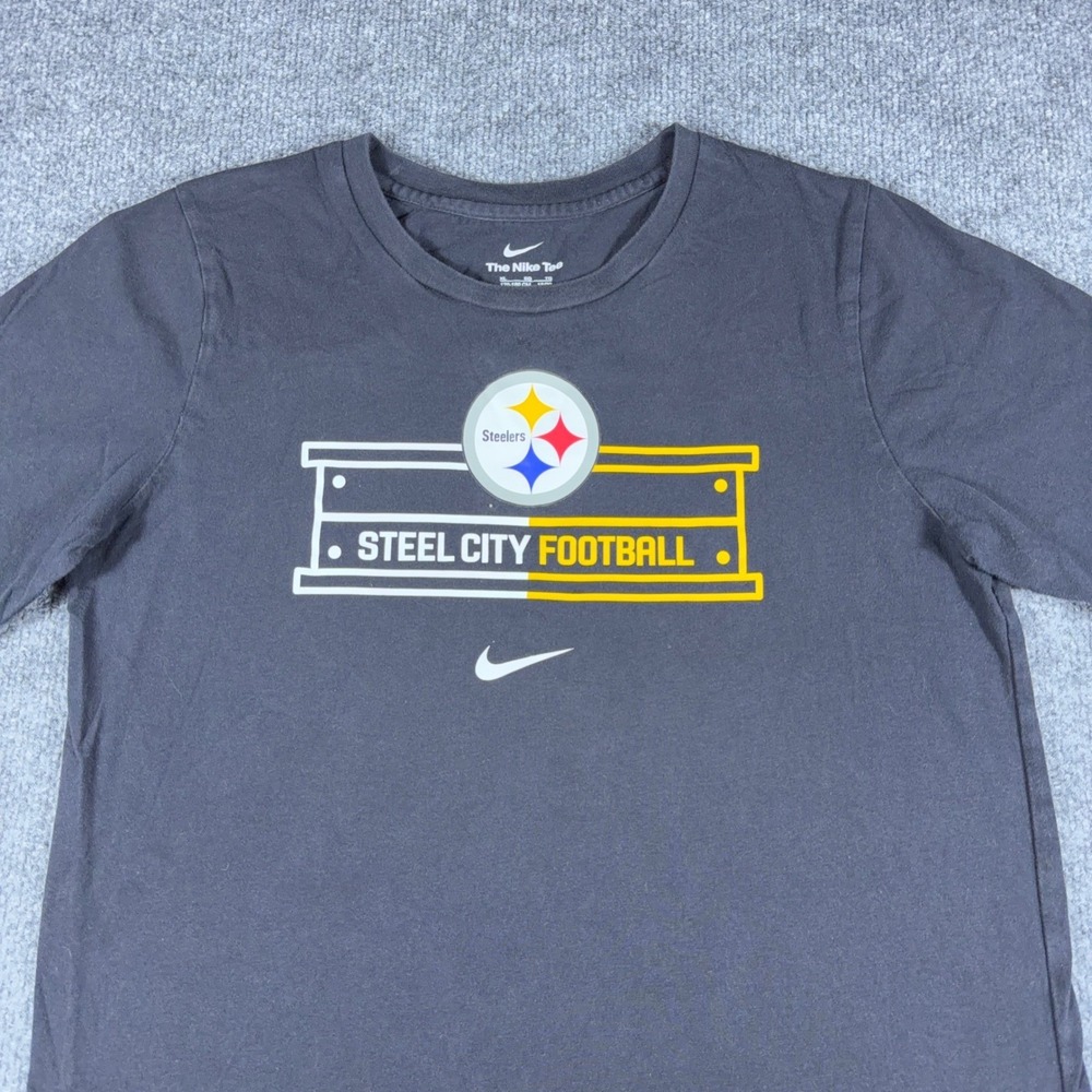 Nike Kids Pittsburgh Steelers Steel City Football Black Graphic Tee Shirt XL